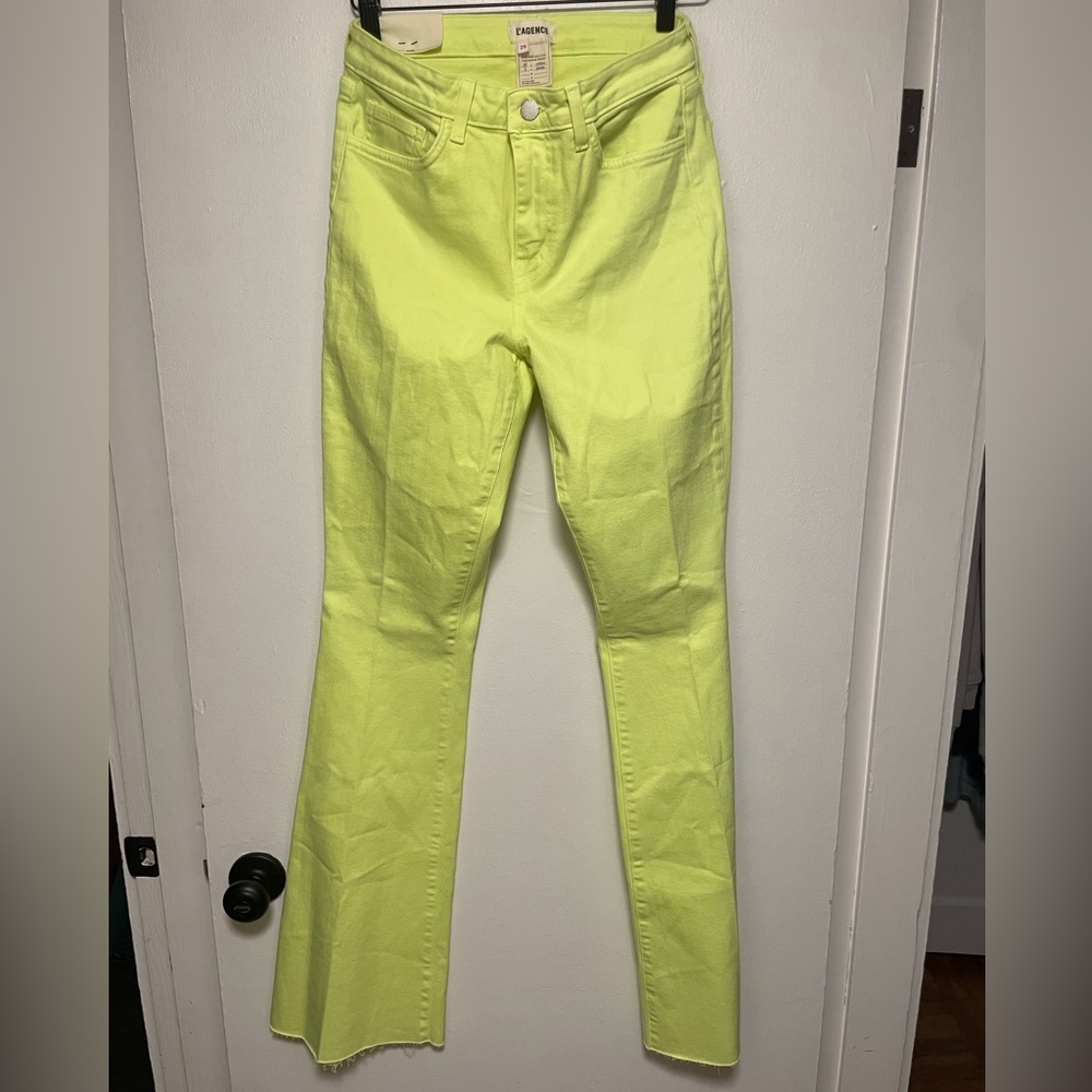 L’AGENCE Women’s Bell High Rise Flair Jeans 29 - Neon